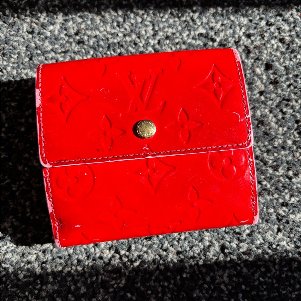 Louis Vuitton Red Vernis Elise Wallet